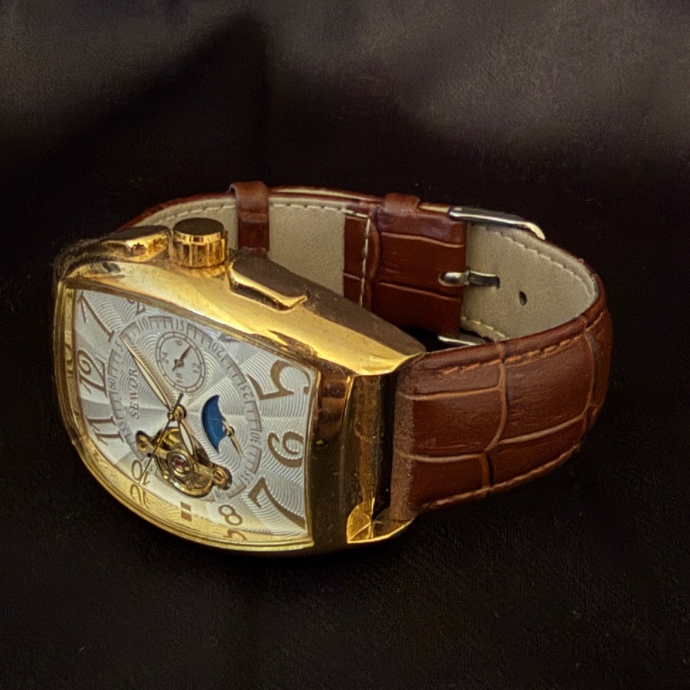 SEWOR Men's Skeleton Automatic Moon Phase Watch